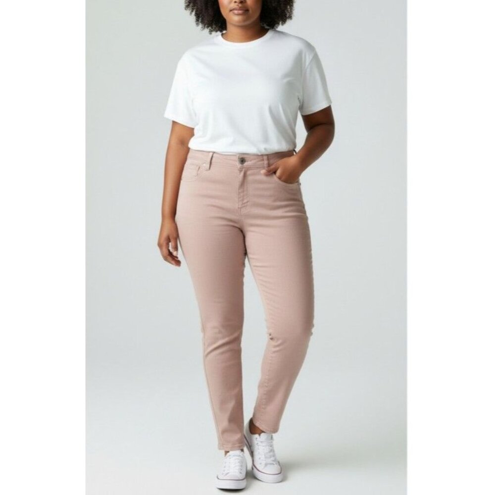Buffalo David Bitton Womens Dusty Rose Skinny Jeans Size 14/34 Cotton Blend Styl